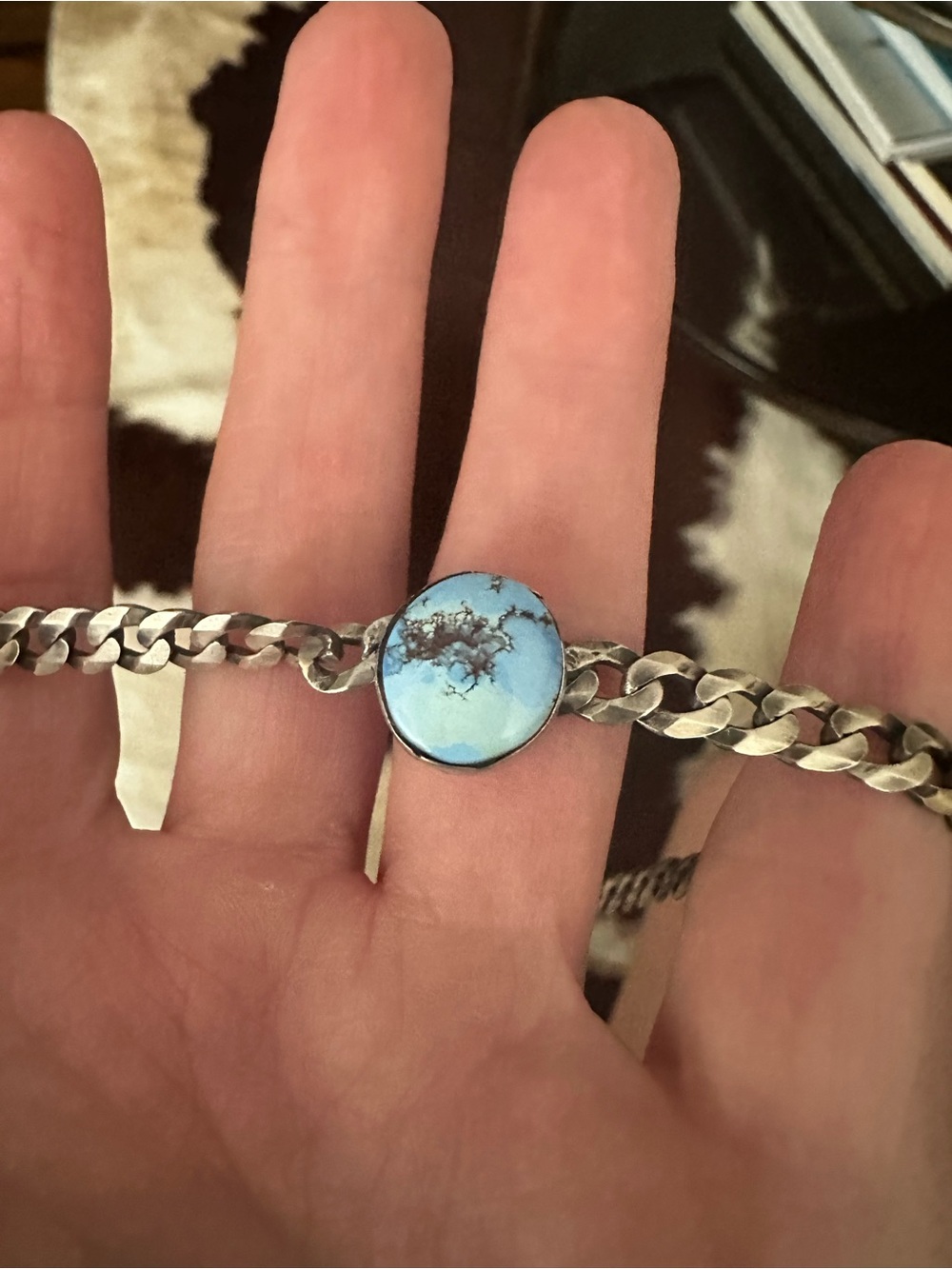 Sterling Silver Golden Hills Turquoise Stone Necklace